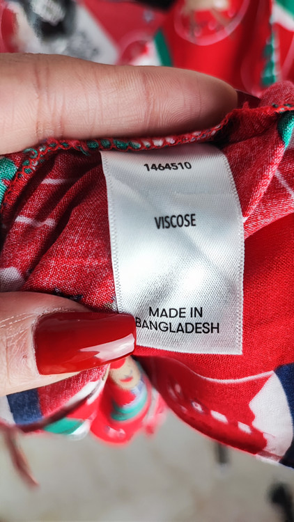 ست شومیز و شلوار راحتی زنانه قرمز طرح کریسمس برند Brilliant Basics وارداتی سایز بزرگ