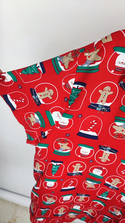 ست شومیز و شلوار راحتی زنانه قرمز طرح کریسمس برند Brilliant Basics وارداتی سایز بزرگ