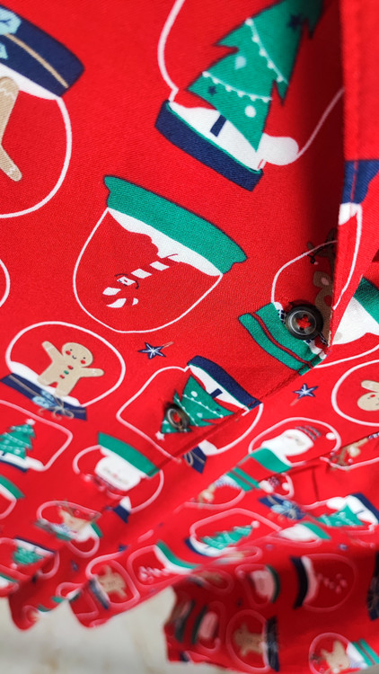 ست شومیز و شلوار راحتی زنانه قرمز طرح کریسمس برند Brilliant Basics وارداتی سایز بزرگ