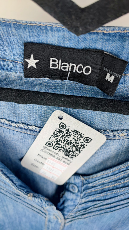 شومیز جین زنانه آبی برند بلانکو استوک اروپایی کد ۱۵۰۷ مناسب استایل اسپرت و روزمره
