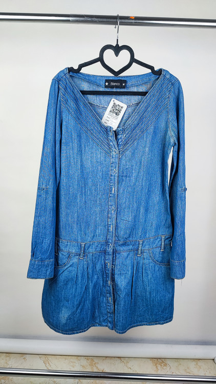 شومیز جین زنانه آبی برند بلانکو استوک اروپایی کد ۱۵۰۷ مناسب استایل اسپرت و روزمره