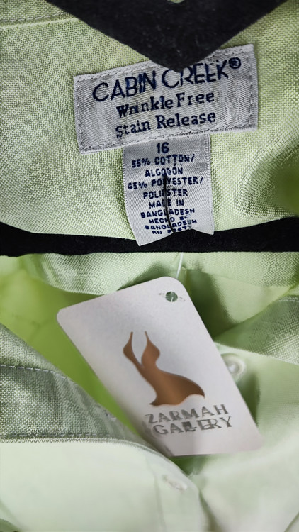 شومیز زنانه پلاس سایز برند کابین کریک استوک وارداتی رنگ لیمویی روشن مناسب سایز ۵۲ و