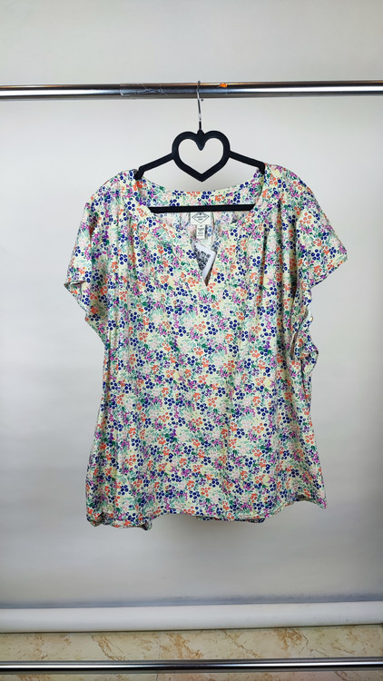 شومیز زنانه سایزبزرگ مارکدار برند St. John's Bay طرح گلدار رنگی با یقه هفت مدل جدید