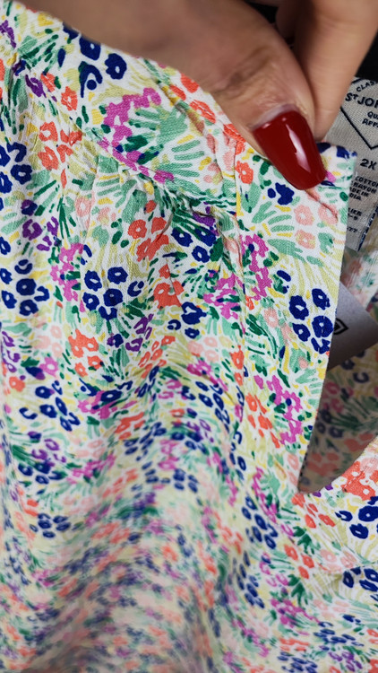 شومیز زنانه سایزبزرگ مارکدار برند St. John's Bay طرح گلدار رنگی با یقه هفت مدل جدید