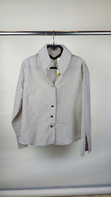 شومیز زنانه چهارخانه ریز رنگ روشن وارداتی استوک درجه یک مناسب استایل کژوال و رسمی