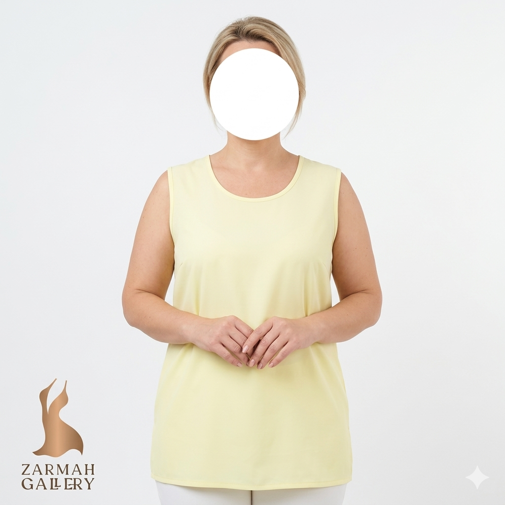 تنخور تاپ زنانه شیک رنگ لیمویی روشن برند خارجی سایز مدیوم در گالری زرماه