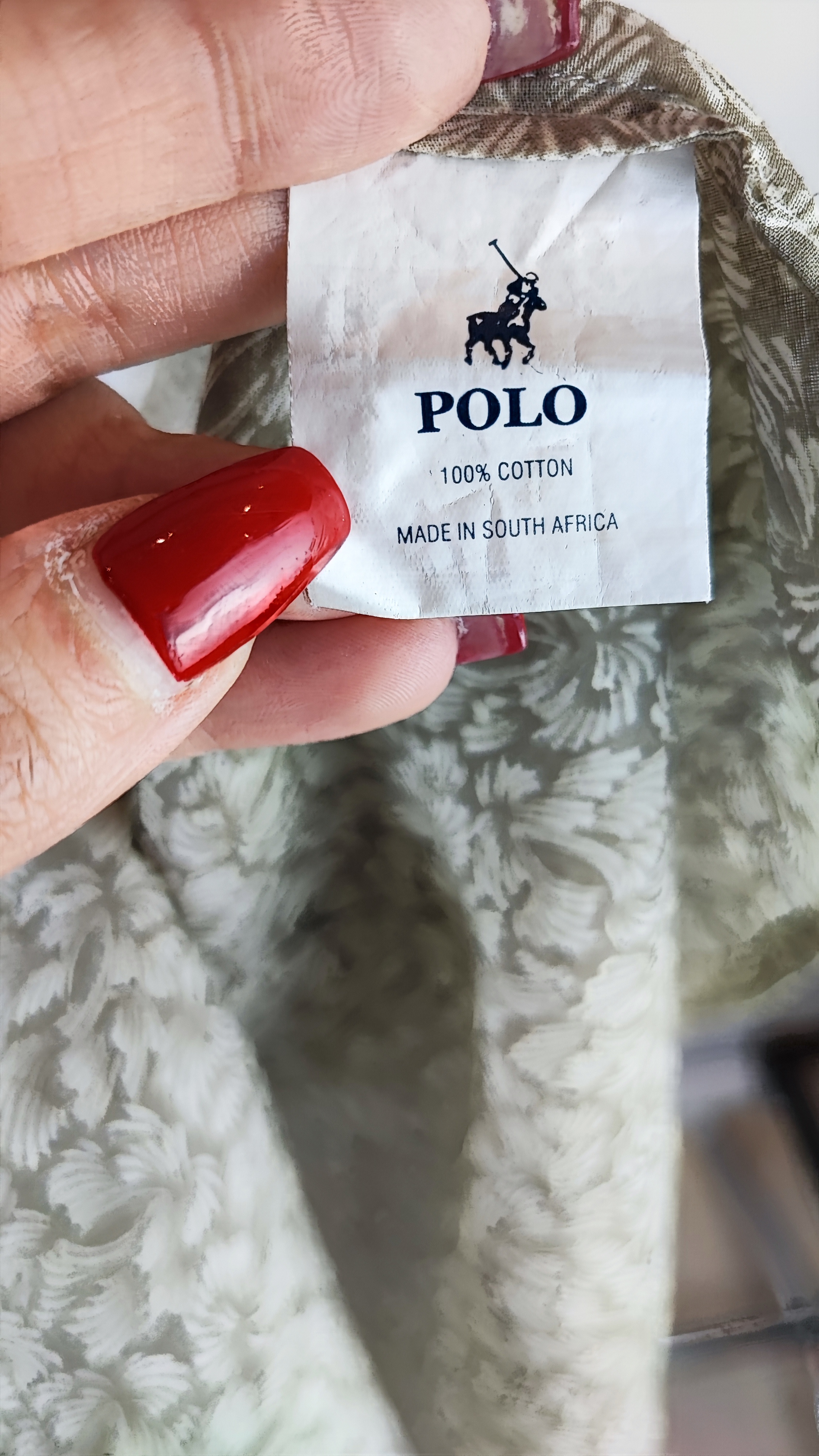 شومیز زنانه برند پولو Polo رنگ زیتونی کرم طرحدار ۱۰۰٪ پنبه استوک وارداتی زرماه گالری