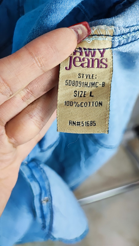 شومیز جین روشن زنانه برند Highway Jeans استوک وارداتی بنگلادش دارای دو جیب روی سینه کد