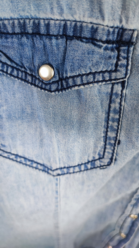 شومیز جین روشن زنانه برند Highway Jeans استوک وارداتی بنگلادش دارای دو جیب روی سینه کد