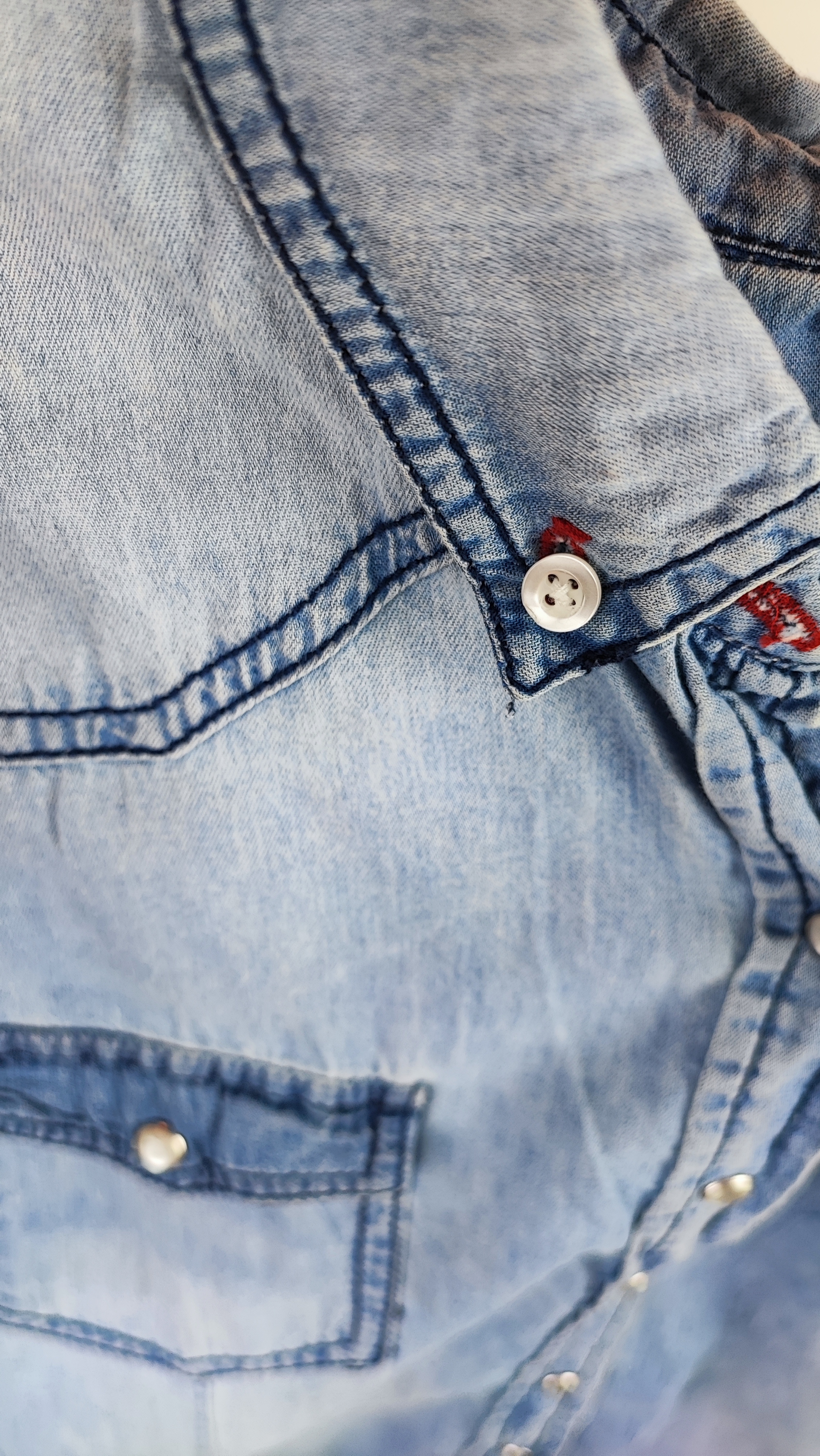 شومیز جین روشن زنانه برند Highway Jeans استوک وارداتی بنگلادش دارای دو جیب روی سینه کد