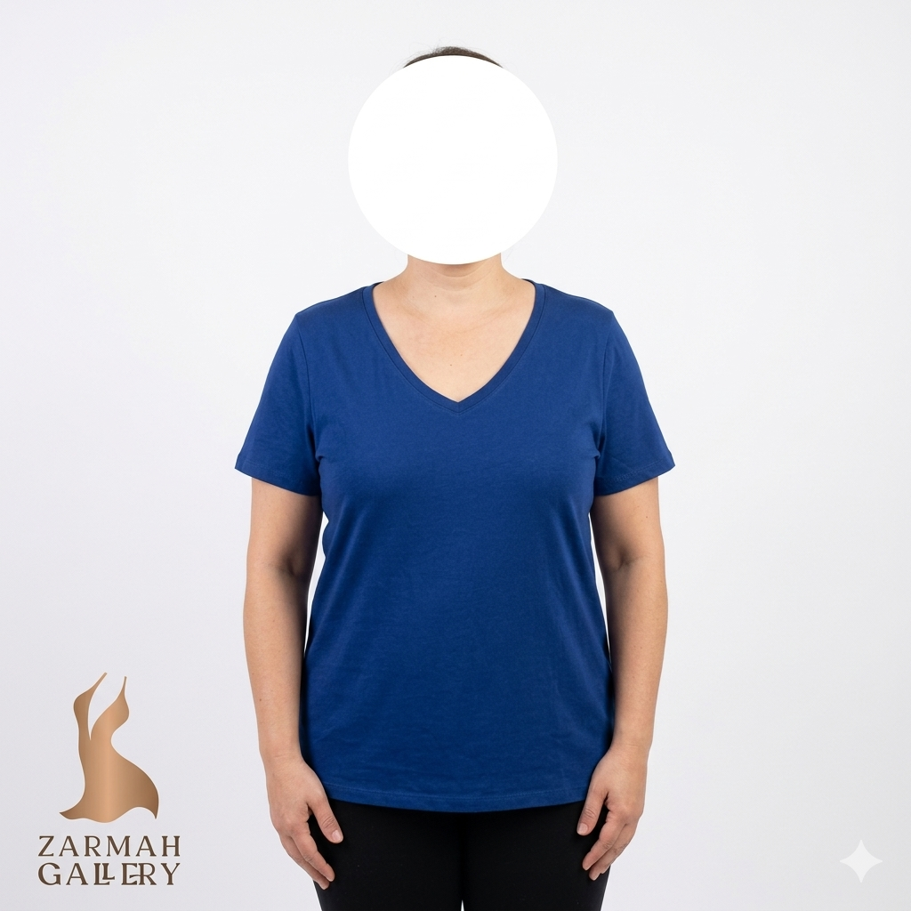 تیشرت زنانه استوک وارداتی برند اولد نیوی مدل اوریویر (EveryWear) رنگ آبی یقه هفت