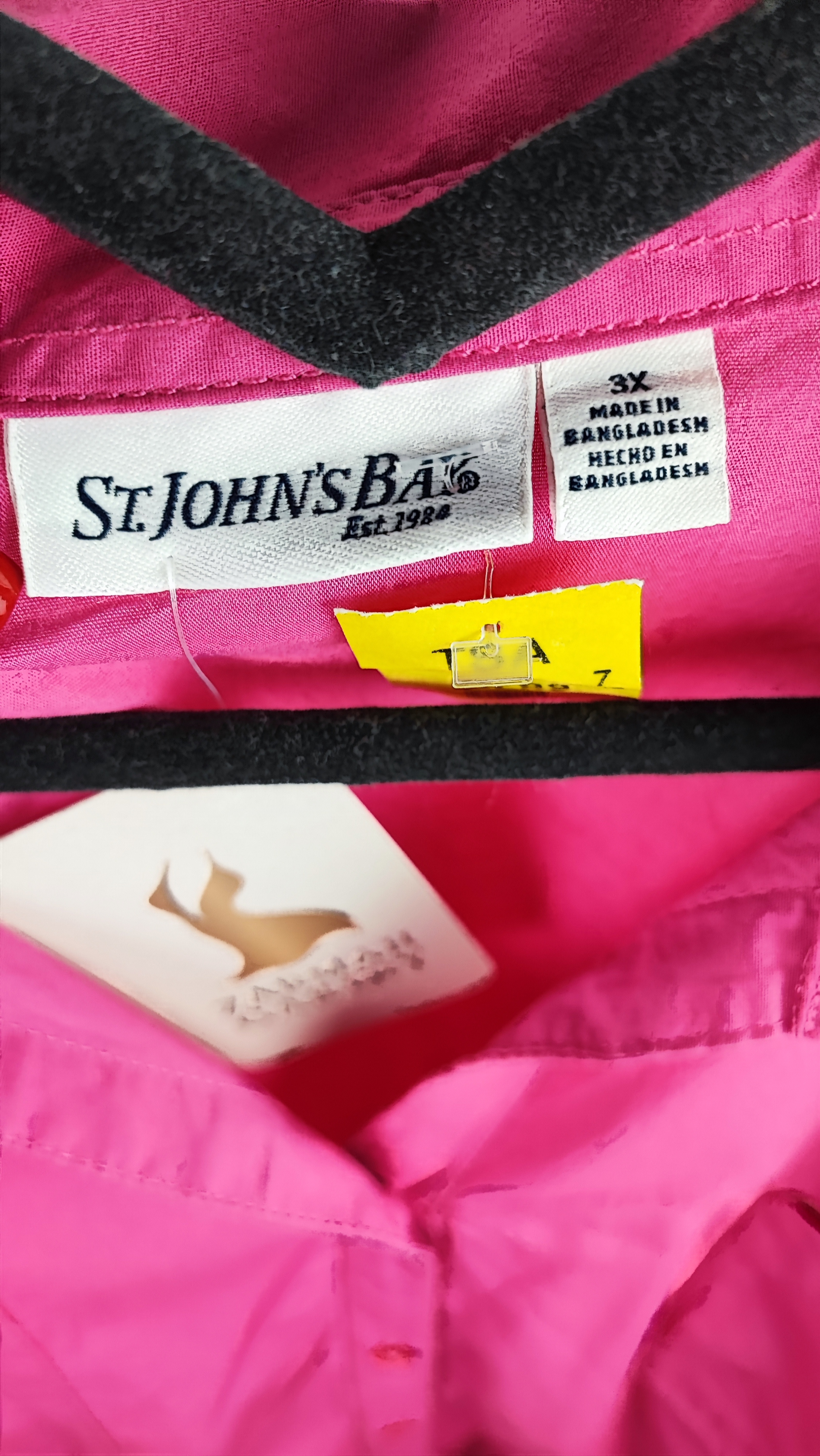 شومیز آستین سه ربع زنانه سایز بزرگ رنگ سرخابی برند St. John's Bay اورجینال استوک اقتصادی
