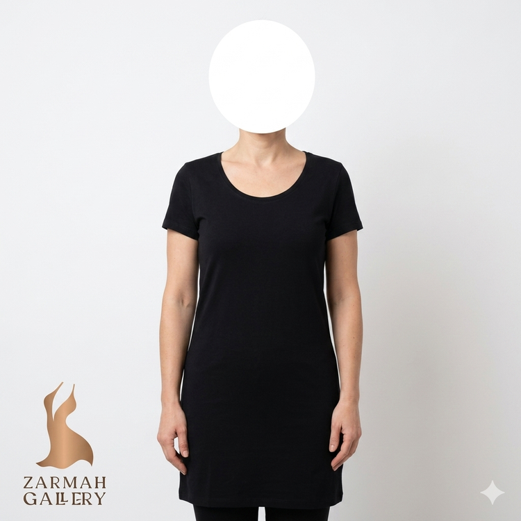 تیشرت زنانه مشکی برند اسمارا آلمان با الیاف طبیعی تنسل مناسب استایل کژوال