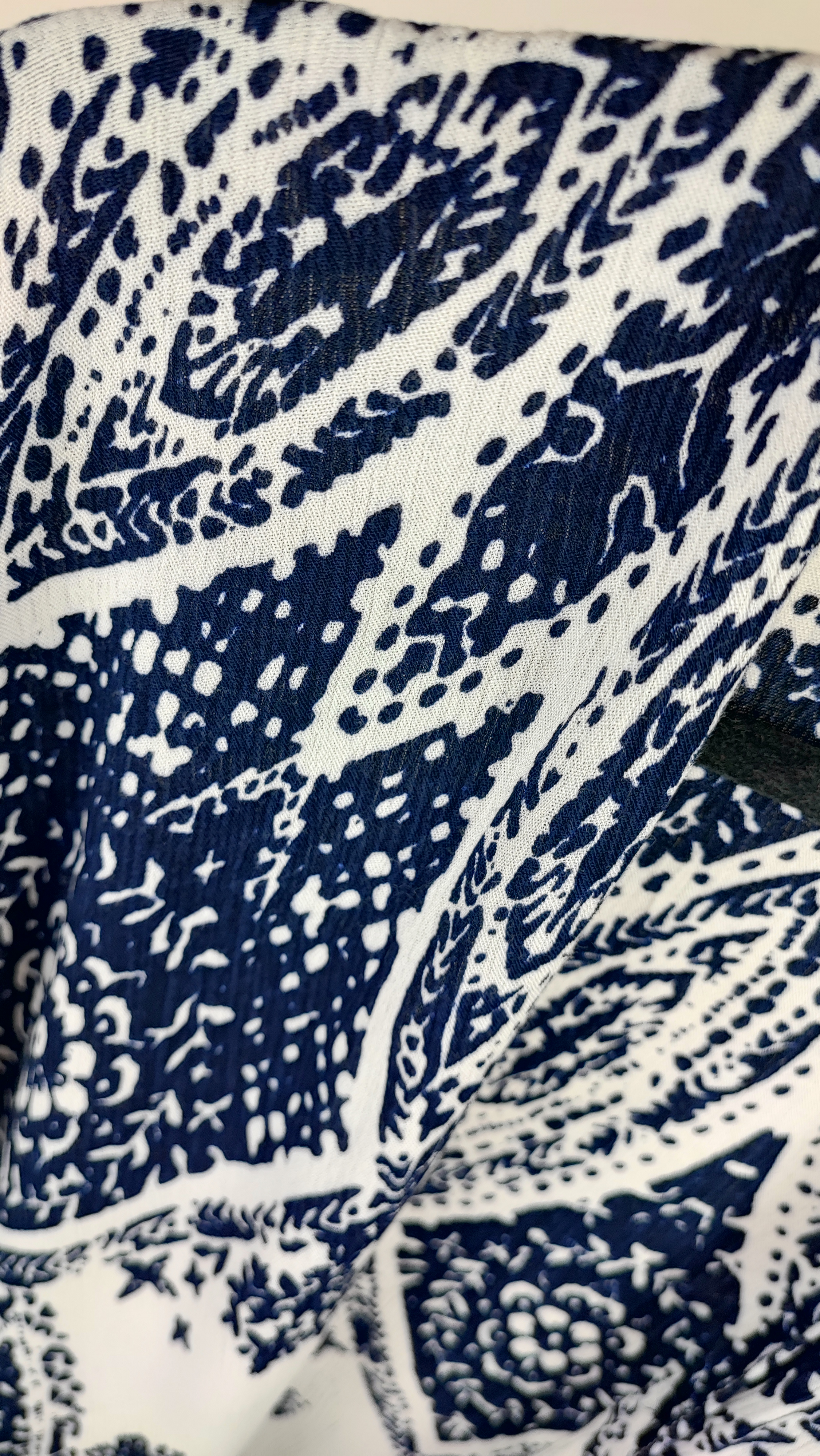 رویه زنانه نخی سفید با طرح سرمهای سایزبزرگ استوک وارداتی مدل کیمونو خنک