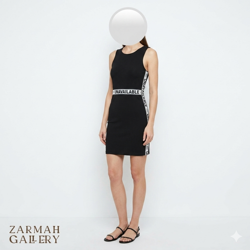 پیراهن زنانه مشکی برند H&M سری Divided مدل رکابی استوک اروپایی مناسب سایز کوچک