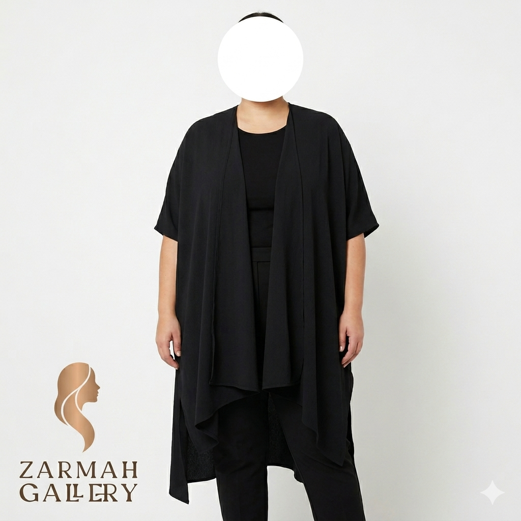 رویه زنانه سایز بزرگ مشکی استوک وارداتی مدل آزاد و بلند مناسب استایل مجلسی و کژوال