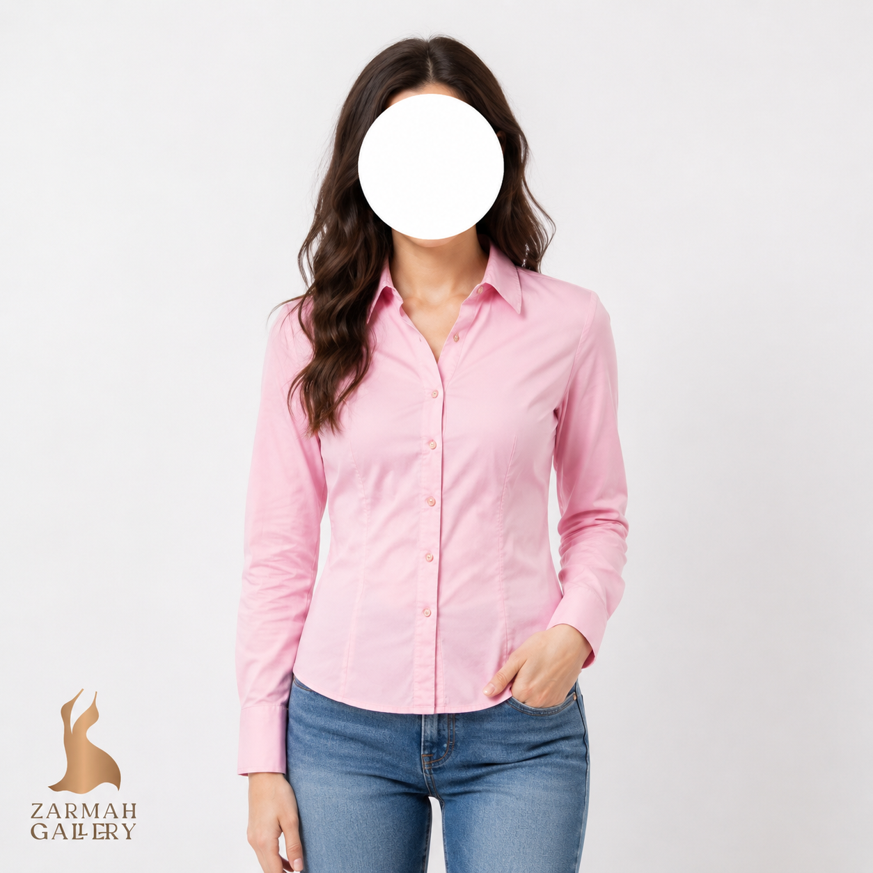 شومیز زنانه صورتی وارداتی استوک سایز 36 و 38 مدل جذب آستین بلند مناسب استایل روزمره و رسمی