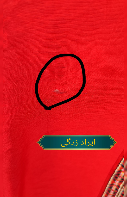 شومیز کلاهدار زنانه استوک وارداتی رنگ نارنجی قرمز با نوار دوزی سنتی و قد پشت بلند فروشگاه زرماه گالری
