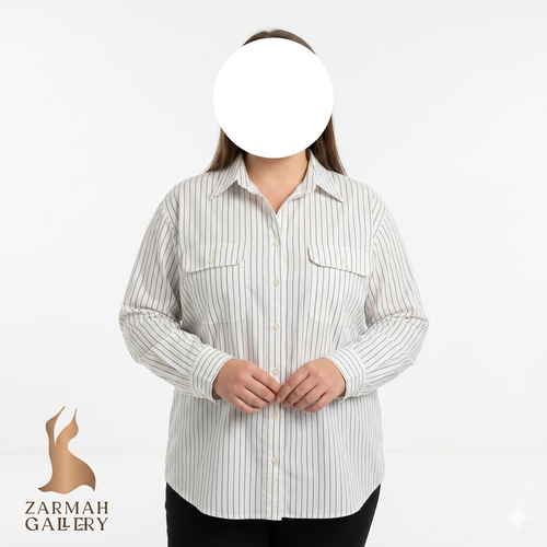 شومیز زنانه سایز بزرگ وارداتی استوک رنگ خنثی مناسب استایل کژوال و روزمره سایز 48.50
