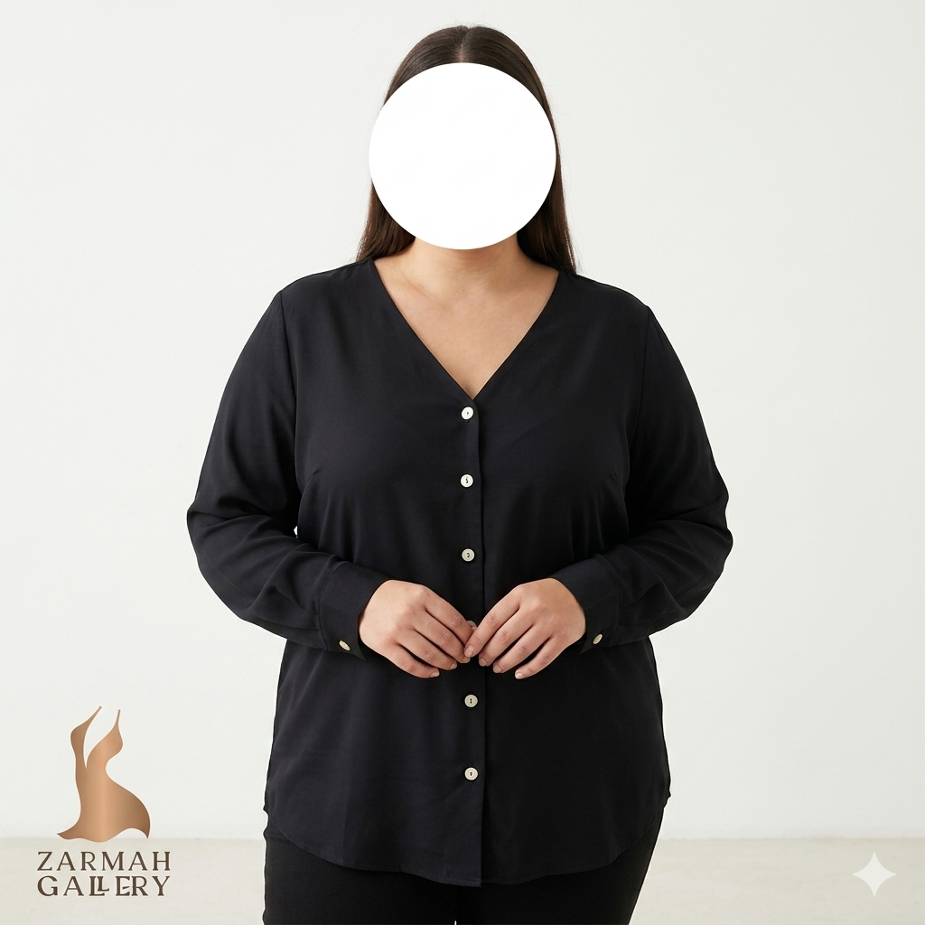 شومیز زنانه سایز بزرگ وارداتی استوک با طراحی شیک و آزاد مناسب استایل رسمی و کژوال