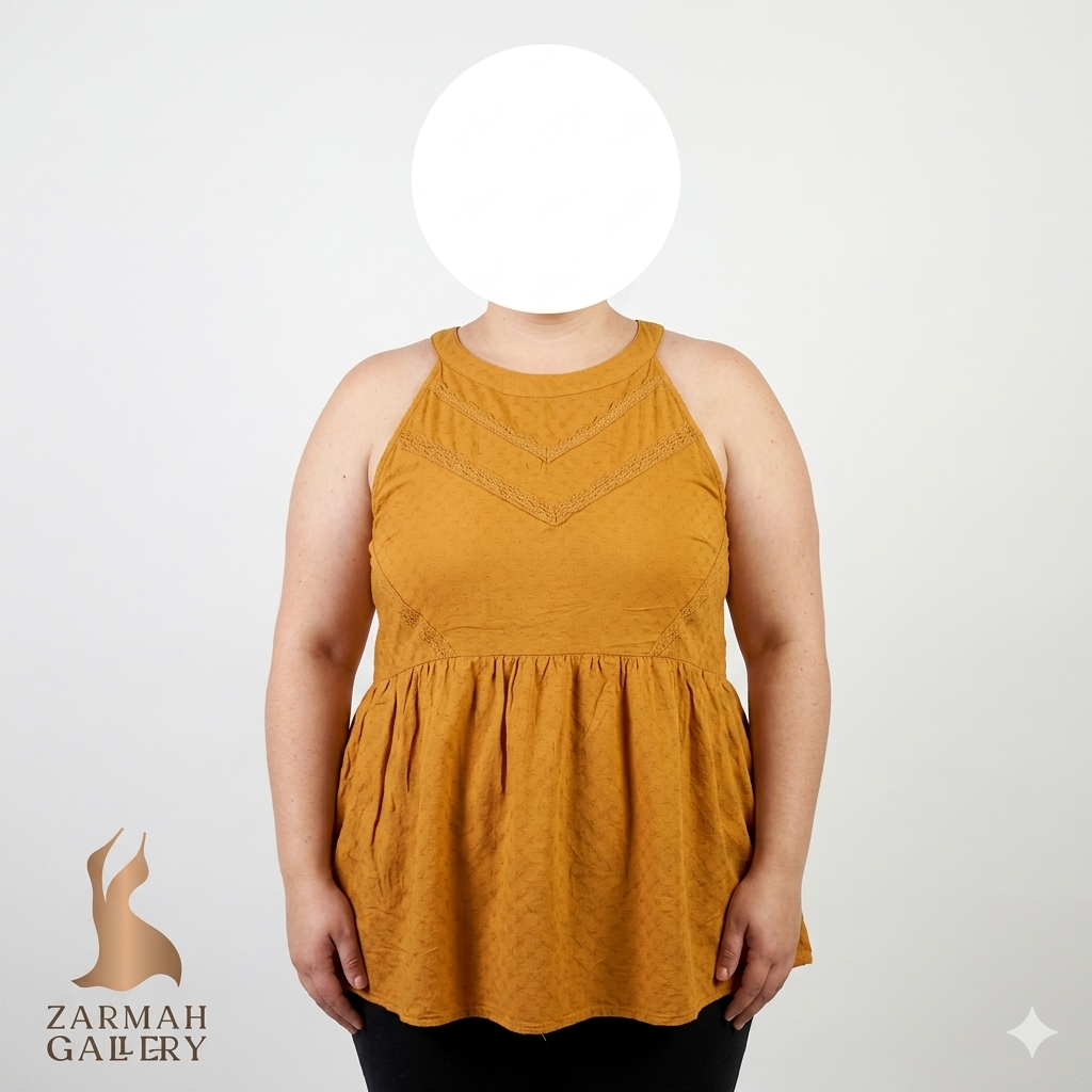 تاپ زنانه سایز بزرگ وارداتی استوک مدل خنک و کژوال مناسب استایل روزمره سایز 48.50