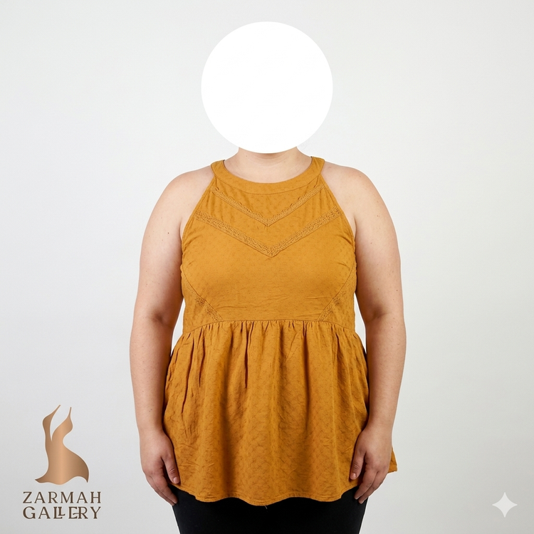 تاپ زنانه سایز بزرگ وارداتی استوک مدل خنک و کژوال مناسب استایل روزمره سایز 48.50