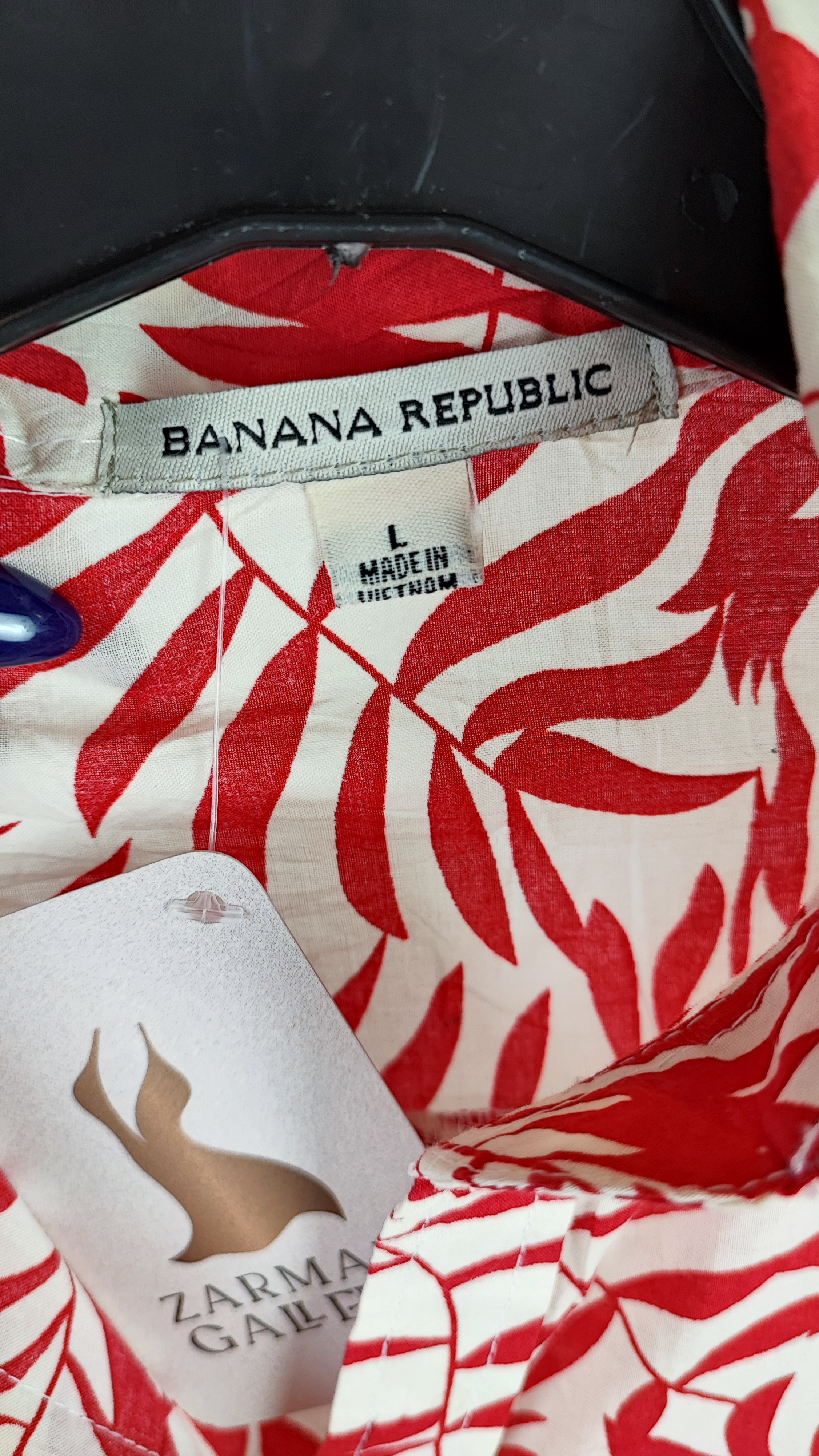 شومیز زنانه طرحدار برند Banana Republic رنگ قرمز و سفید سایز ۳۶-۳۸ استوک وارداتی