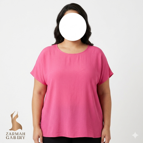 شومیز زنانه سایز بزرگ برند نینا لئونارد رنگ صورتی، جنس ریون با کیفیت عالی مناسب استایل کژوال