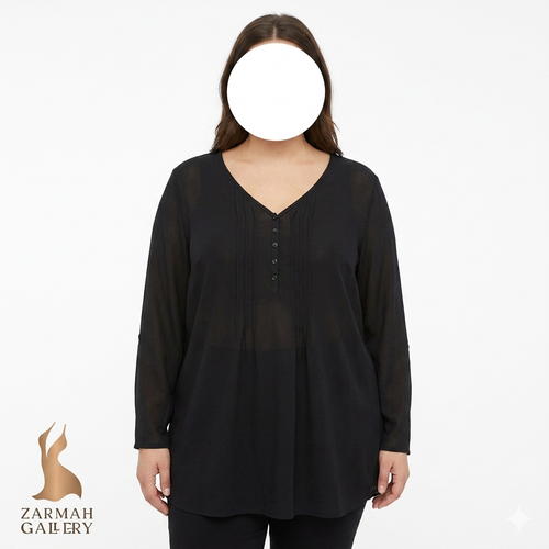 شومیز زنانه سایز بزرگ استوک وارداتی گرید A، طراحی آزاد و راحت مناسب استایل کژوال و روزمره، فروشگاه زرماه گالری