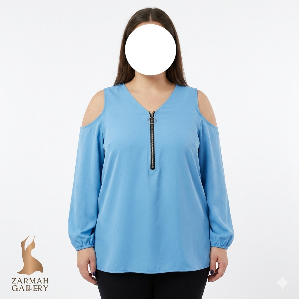شومیز زنانه سایز بزرگ استوک وارداتی گرید A، طراحی شیک و تنخور عالی مناسب مهمانی، فروشگاه زرماه گالری