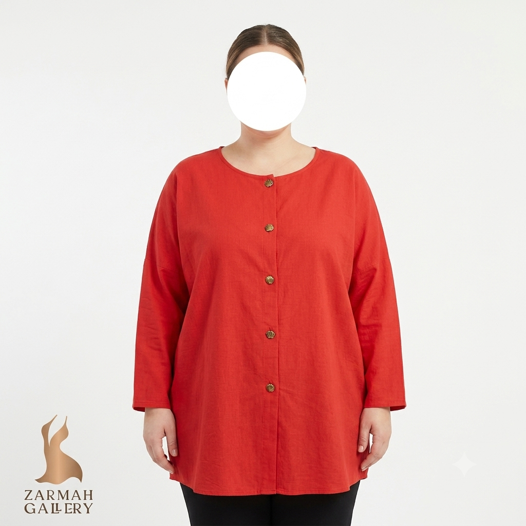 شومیز زنانه سایز بزرگ استوک وارداتی رنگ مشکی با طرحهای ظریف، مناسب برای استایل روزمره و راحتی