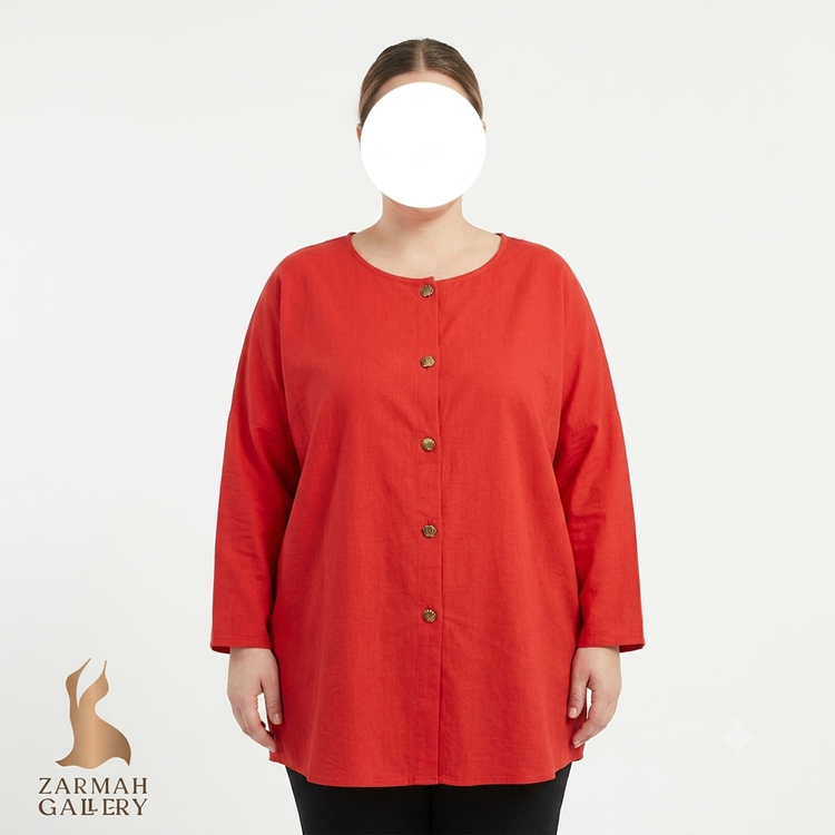 شومیز زنانه سایز بزرگ استوک وارداتی رنگ مشکی با طرحهای ظریف، مناسب برای استایل روزمره و راحتی
