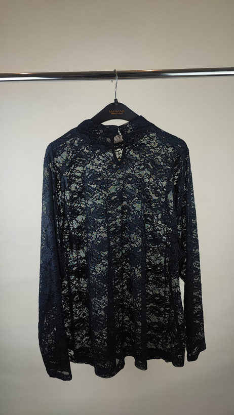 شومیز گیپور زنانه مجلسی برند لین برایانت (Lane Bryant) رنگ مشکی، سایز بزرگ 56.58، استوک وارداتی