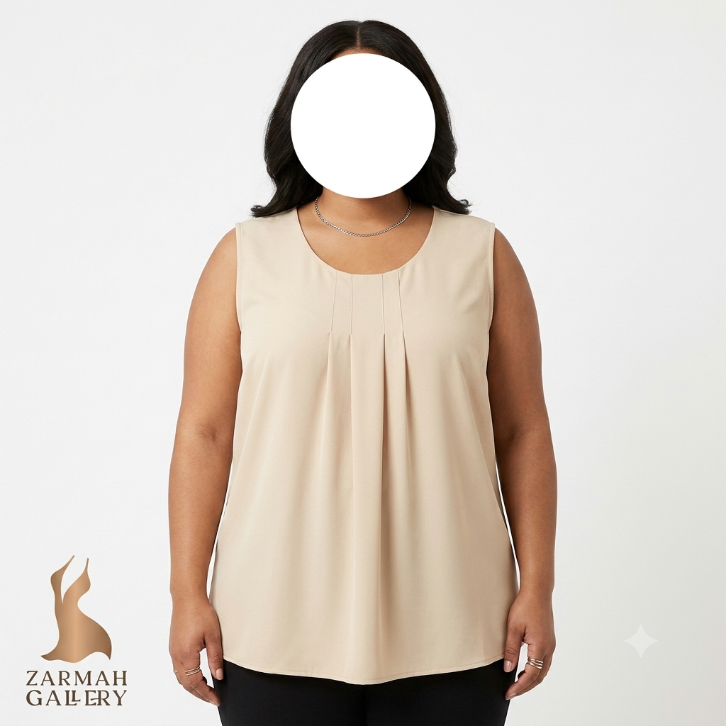 تاپ زنانه سایز بزرگ با تنخور راحت و خنک، مناسب برای استایلهای تابستانی و روزمره، کالکشن وارداتی
