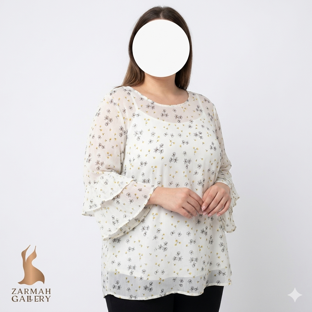 شومیز زنانه سایزبزرگ برند Torrid طرح گل‌دار، استوک وارداتی درجه A،