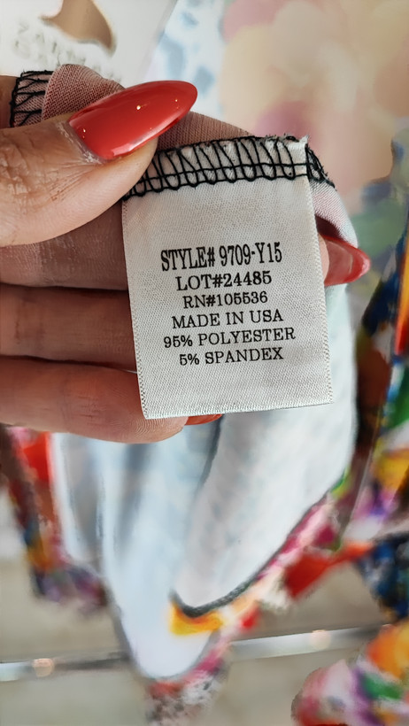رویه شومیز زنانه سایز بزرگ استوک اورجینال برند slinky brand رنگی طرح دار استوایی جلو باز فروشگاه زرماه گالری