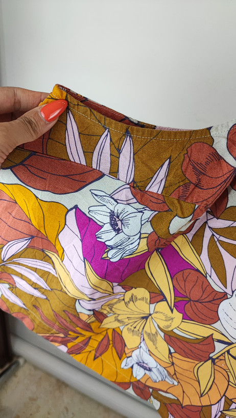 تاپ زنانه سایزبزرگ استوک اروپایی اورجینال برند ana طرحدار ساحلی خنک نخی کتان