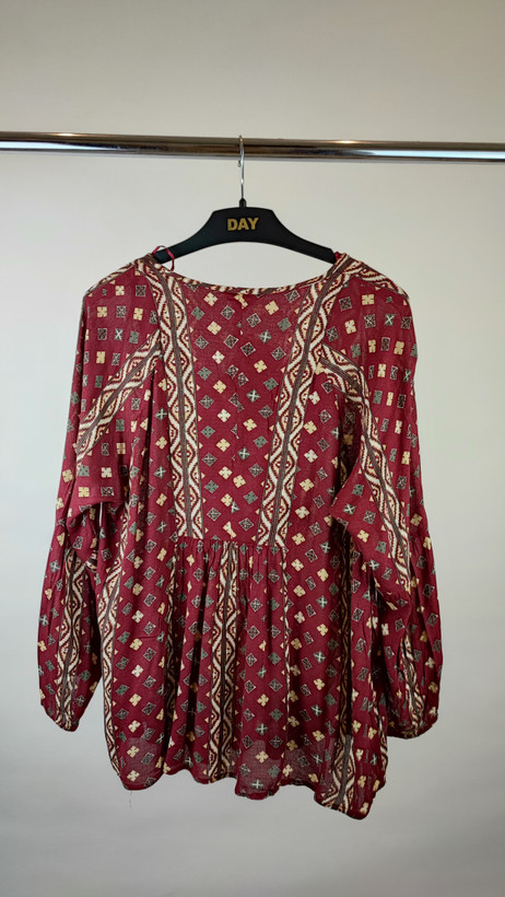 شومیز زنانه آستینبلند طرح سنتی برند Lucky Brand استوک وارداتی سایز بزرگ مناسب استایل کژوال و روزمره
