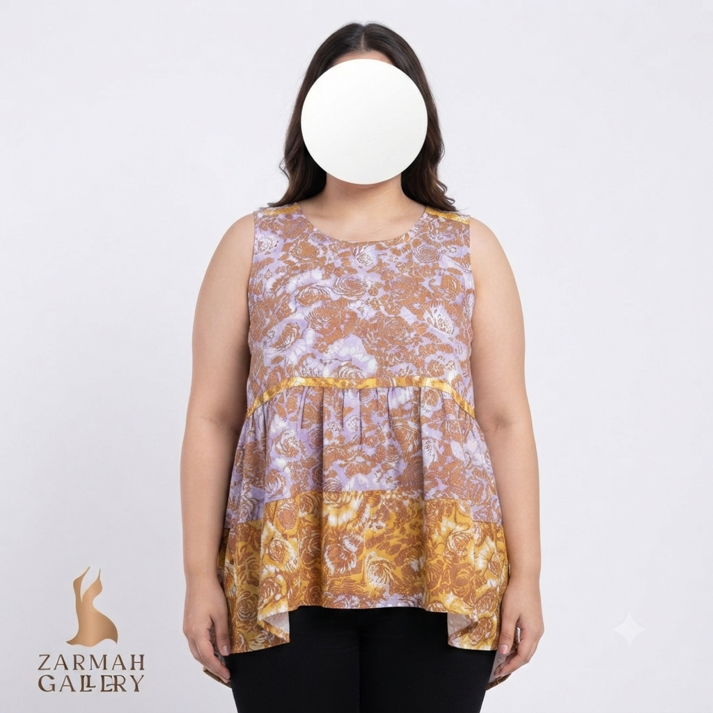 تاپ زنانه وارداتی برند موریس کد 2858 گلدار نخی خنک مناسب تابستان سایز 40.42