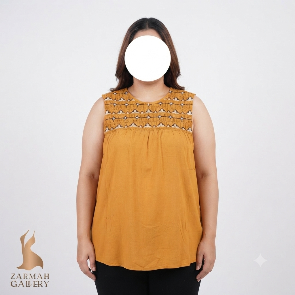 شومیز زنانه استوک وارداتی برند ana رنگ خردلی با گلدوزی سنتی یقه مناسب سایز 40.42