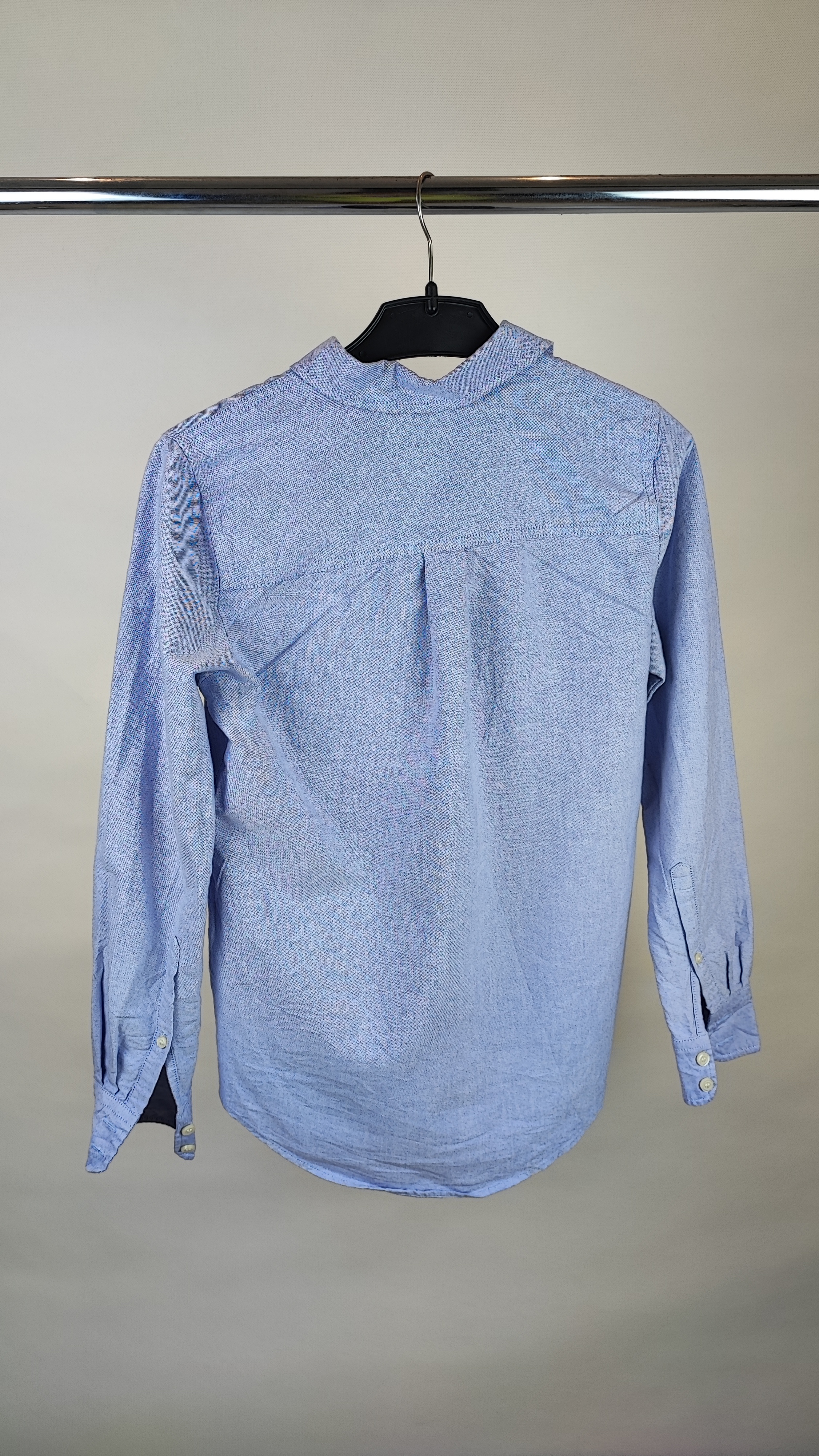 شومیز زنانه استوک وارداتی برند J.Crew رنگ آبی روشن مناسب استایل کژوال و رسمی سایز ۳۸.۴۰