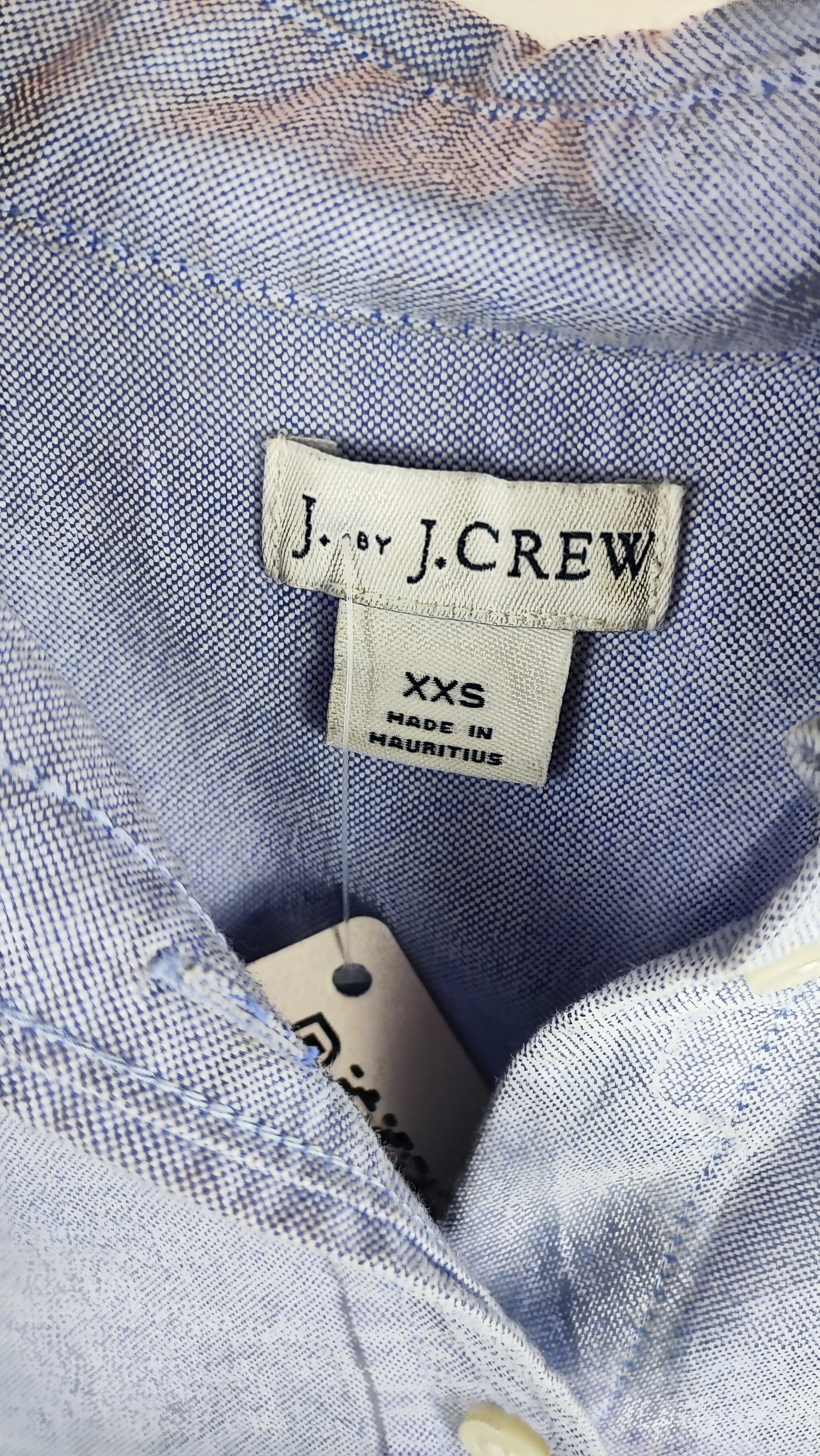 شومیز زنانه استوک وارداتی برند J.Crew رنگ آبی روشن مناسب استایل کژوال و رسمی سایز ۳۸.۴۰