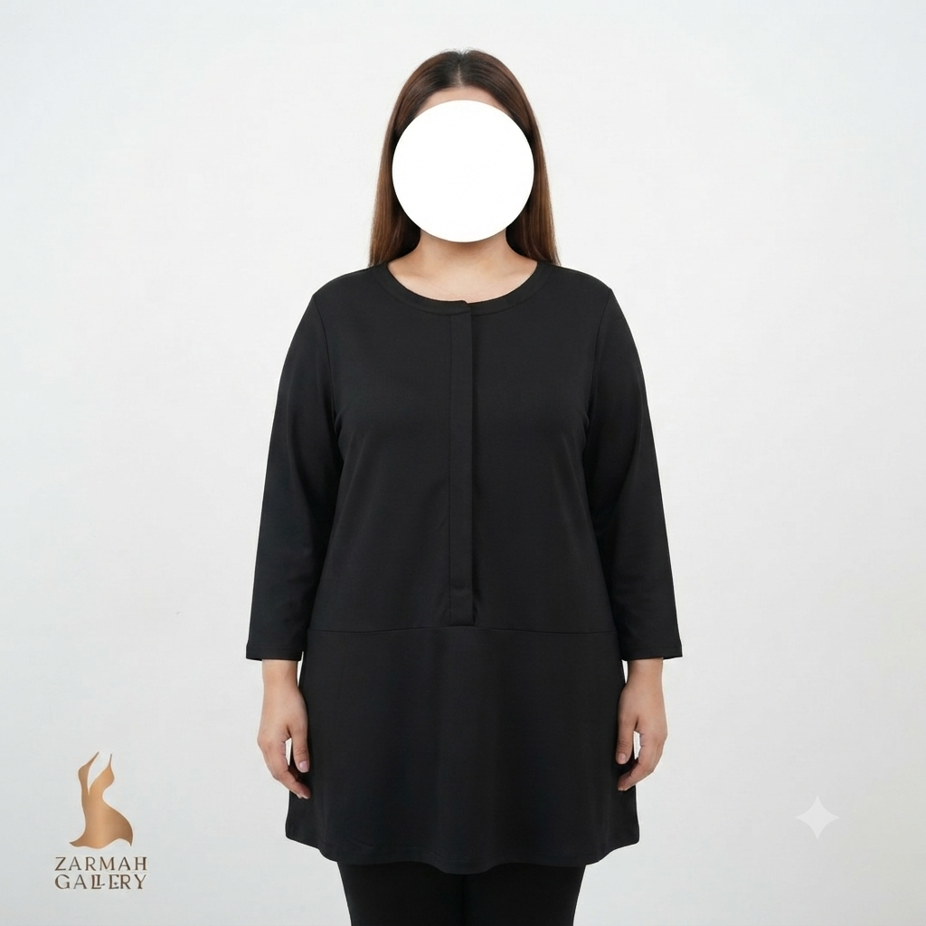 شومیز زنانه سایز بزرگ مشکی برند کرافت اند بارو کد ۳۳۲۵ استوک اروپایی مناسب استایل کژوال