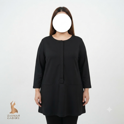 شومیز زنانه سایز بزرگ مشکی برند کرافت اند بارو کد ۳۳۲۵ استوک اروپایی مناسب استایل کژوال