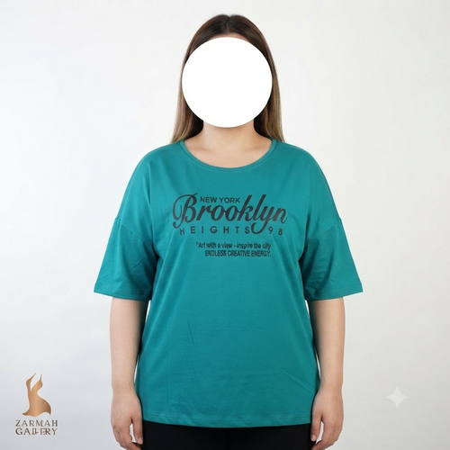 تیشرت زنانه باکسی اورسایز سایز بزرگ رنگ مدل بروکلین مناسب استایل کژوال