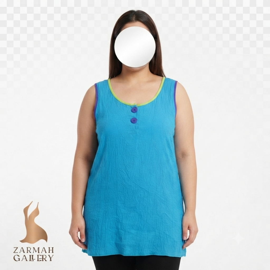 تاپ زنانه استوک وارداتی برند اکشن سین رنگ آبی فیروزهای مناسب استایل کژوال و راحتی فروشگاه زرماه گالری