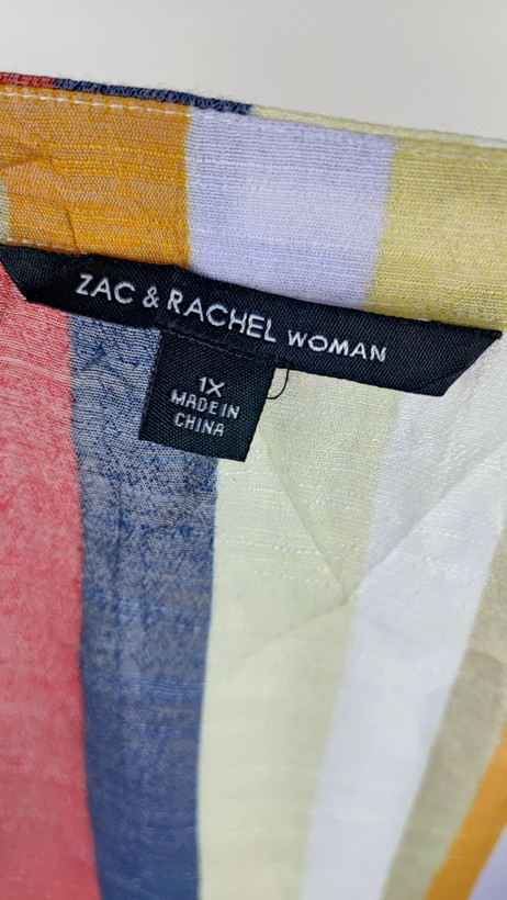 شومیز رویه زنانه (کیمونو) برند Zac & Rachel طرح راهراه رنگی مناسب استایل تابستانه و ساحلی
