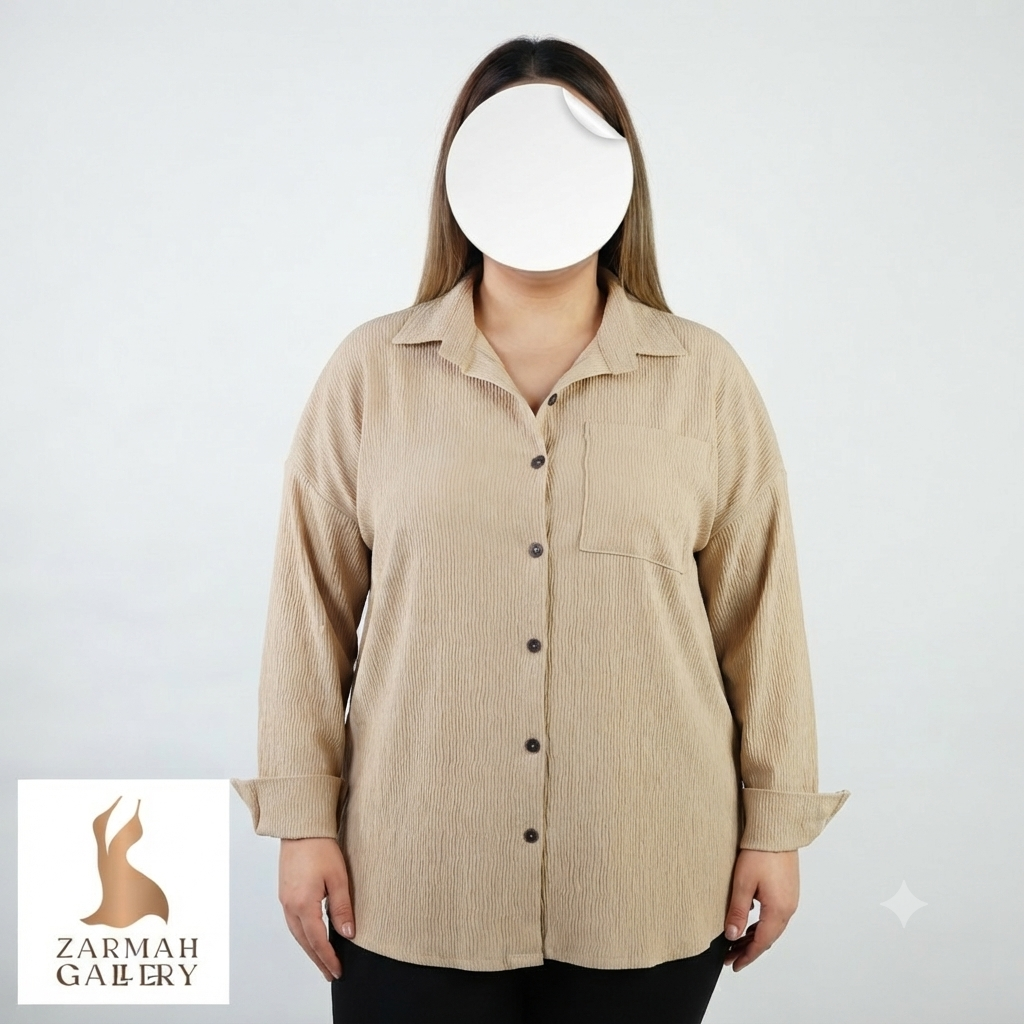 شومیز مانتویی زنانه ایرانی با طرح ساده و کتی، استایل کژوال و راحتی، مناسب سایز ۴۴ و ۴۶، جنس باکیفیت و تن‌خور عالی، خرید از فروشگاه زرماه گالری