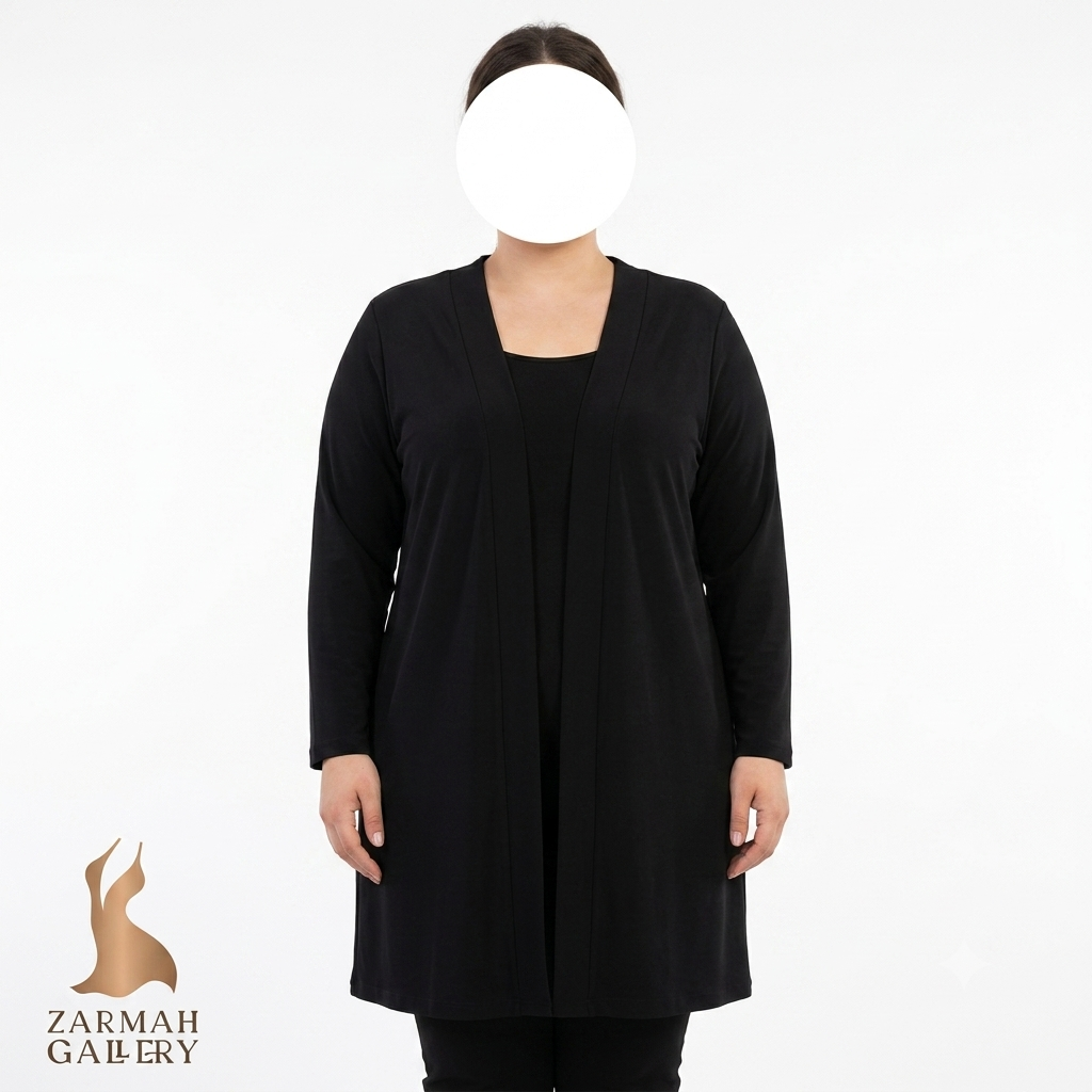 شومیز رویه زنانه سایز بزرگ استوک وارداتی رنگ مشکی مناسب استایل روزمره و لایهچینی
