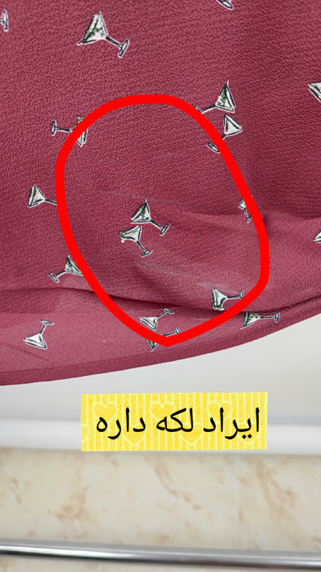 شومیز زنانه سایز بزرگ استوک وارداتی برند درسبارن رنگ زرشکی طرح دار سایز ۵۰.۵۲ مناسب استایل شیک و روزمره